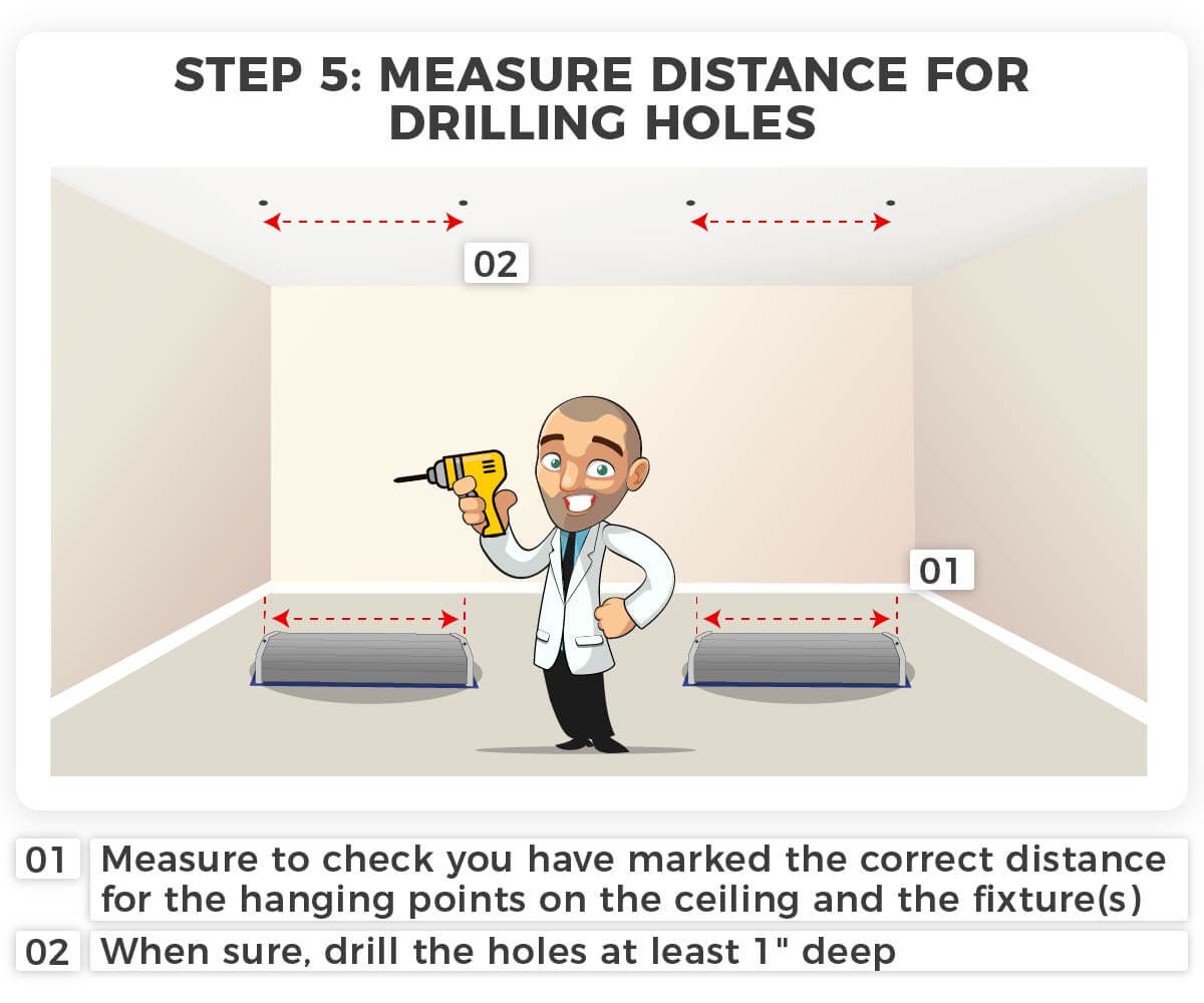 Measure distance for drilling holes