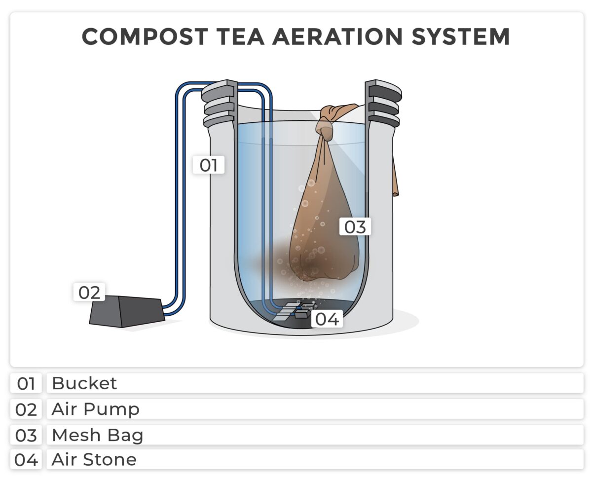 Compost tea aeration system