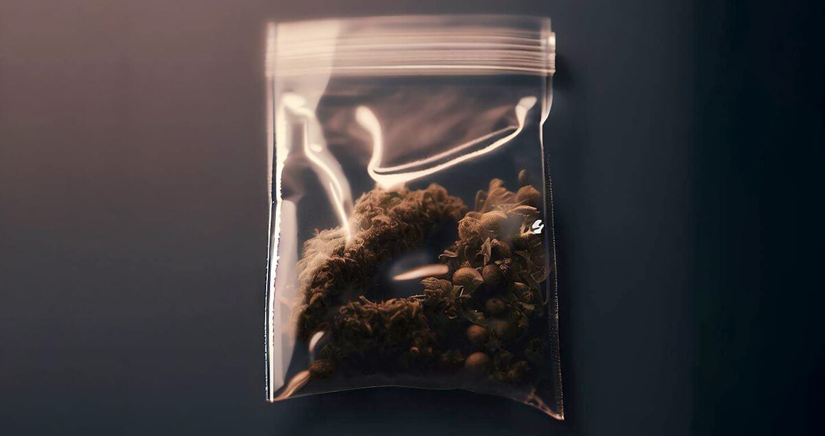 Marijuana with seeds in a ziplock bag