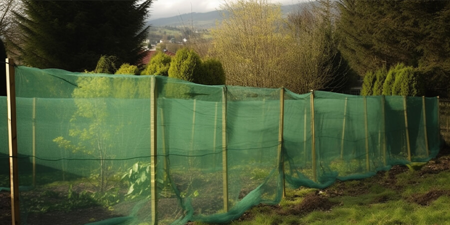 Man made windbreak for a garden